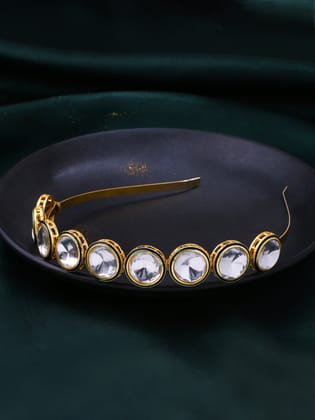 NVR Kundan Studded Hair Band for Women