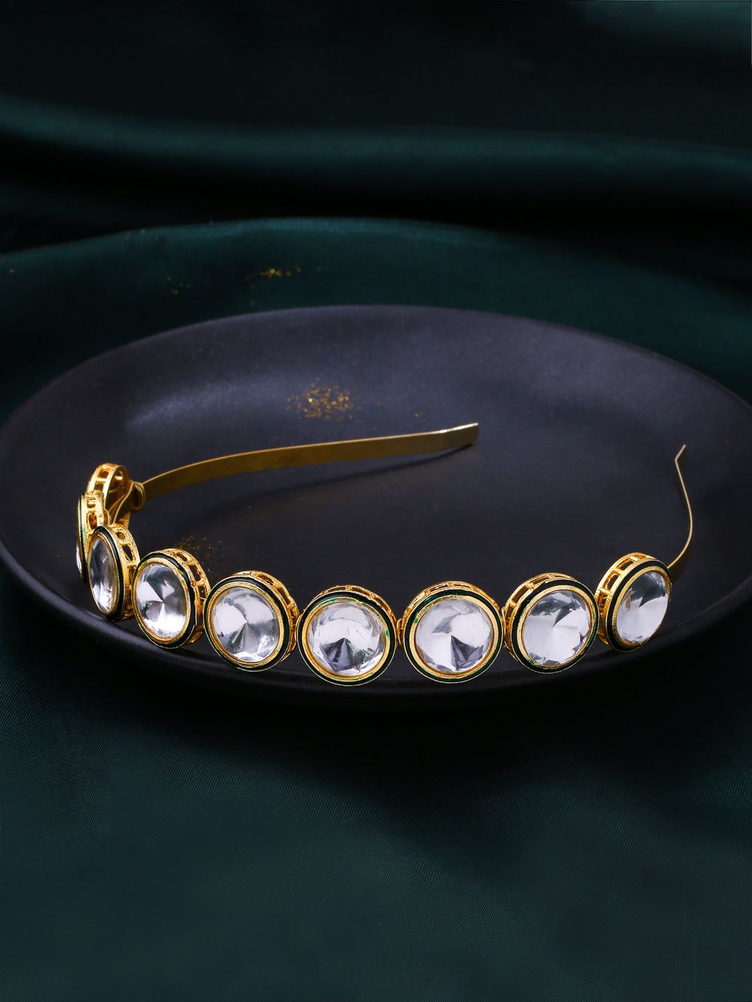 NVR Kundan Studded Hair Band for Women