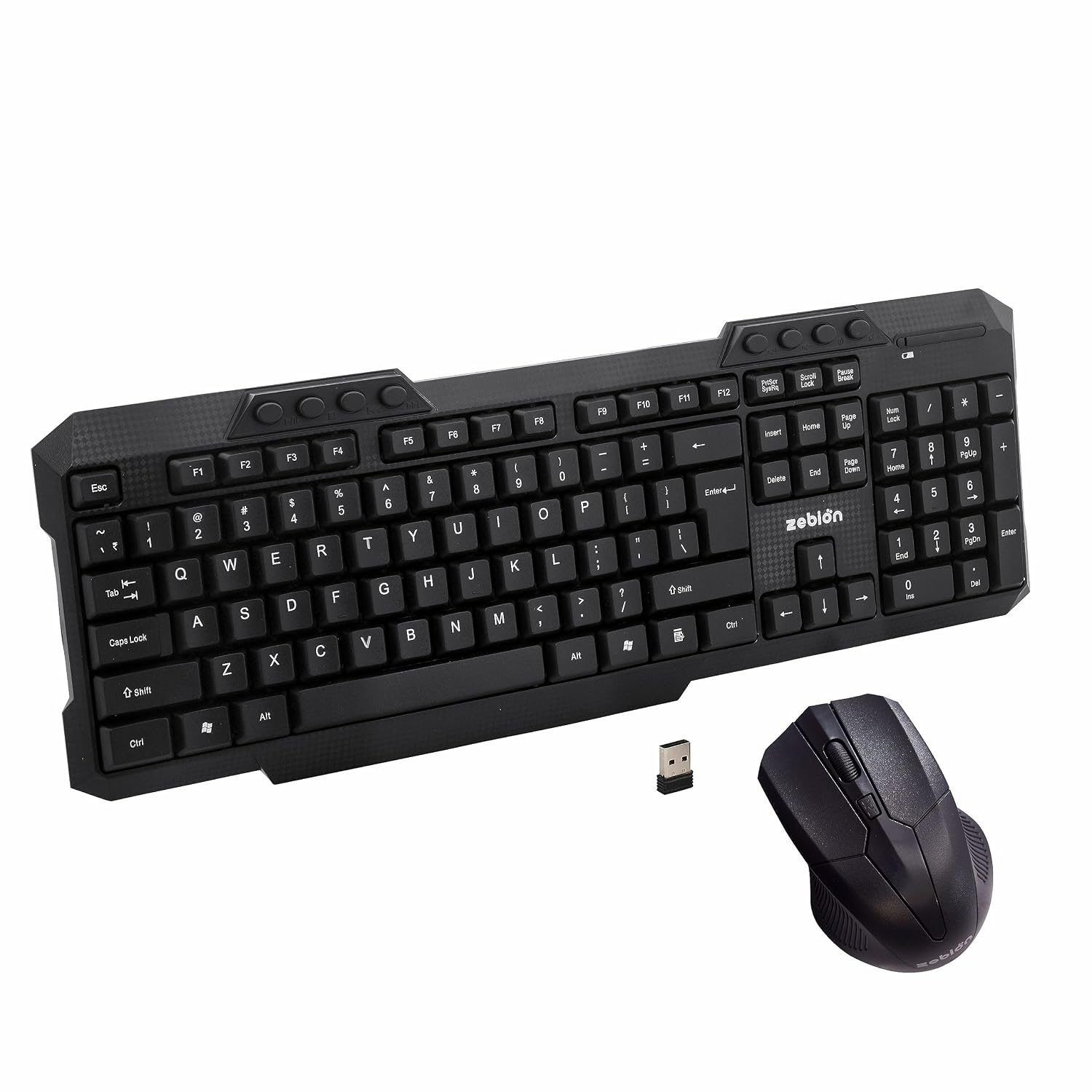 Zebion  G2400 Wireless Keyboard Mouse Combo - Black 