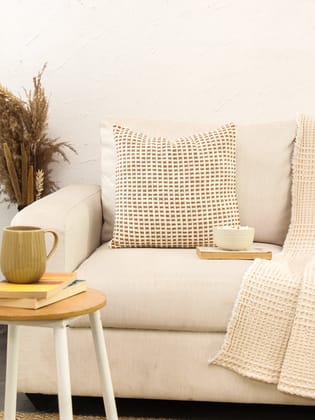 Girnar - Set Of 2 Cushion Covers (Brown) - 45X45 cm-45X45cm / Brown / 100% Cotton