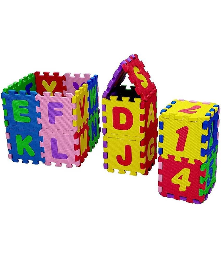 THRIFTKART - Foam Capital Alphabets and Numbers Learning Interlocking Puzzle Foam Mat for Kids (Multicolor)