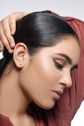 Zirconia Bezel Stud Earring - Screw Stud - 18K Gold Plated - Multiple Sizes-3mm