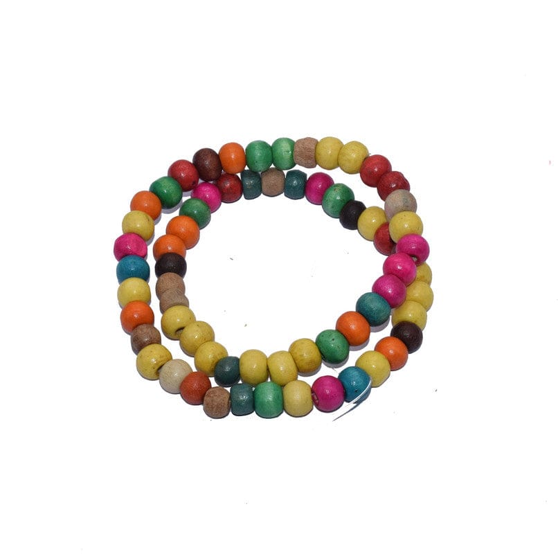 Painted Wooden Beads for Jewelry Making , BWWB-20-Per Packet of Approx 317 Pcs / 8X9 MM / Mix Color