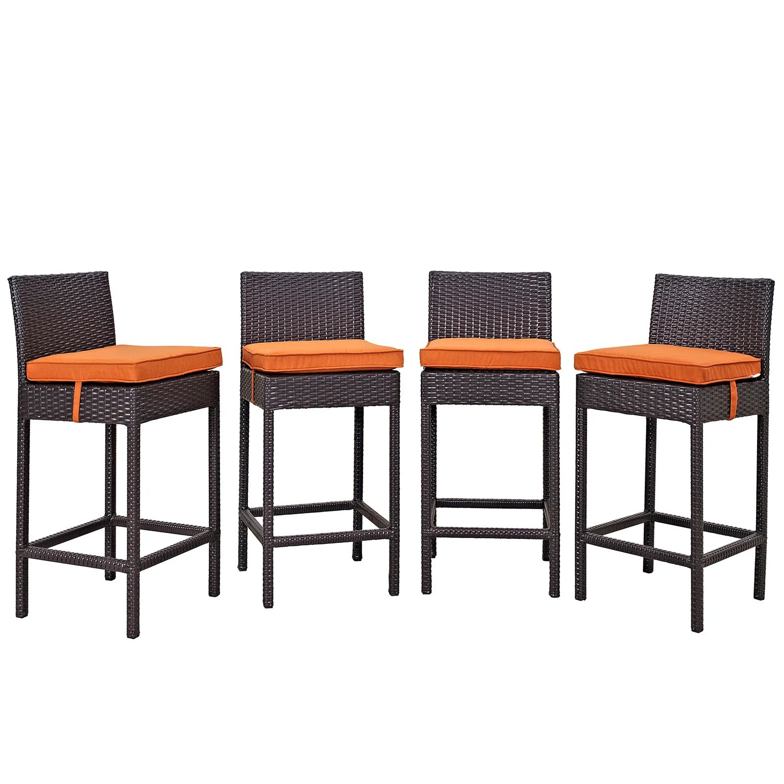 MJA FURNITURE Patio Bar Chairs Set for Outdoor, Wicker Bar Stools Set, High Rise Chairs