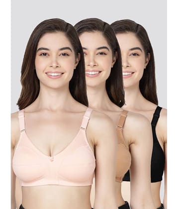 Kalyani Pack of 3 Cotton Blend Non Padded Women's Minimizer Bra ( Multicolor ) ANAYA