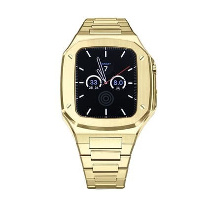 Luxury Stainless Steel Modification Kit By iSerieshub Compatible For Smart-Watch-45MM / Hyper Gold