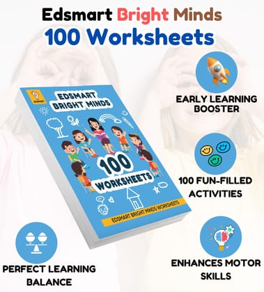 Edsmart Preschool Activity Worksheets, 100 Sheets, Ages 1.5+, Brain Teasers and Painting Activities | Edsmart Bright Minds [Perfect Paperback] [Apr 30, 2025] Edsmart Edu Services Pvt Ltd