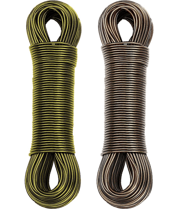 20-Meter PVC Coated Steel Wire Rope with 2 Plastic Hooks for Clothesline/Drying Clothes, Multi-Color, Pack of 2.
