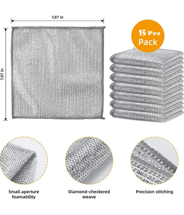 VillWin Stainless Steel Kitchen Cleaning Cleaning Cloth ( Pack of 15 )
