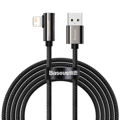 Baseus Legend Series Elbow Fast Charging Data Cable USB To Ip 2.4A (CALCS-01)-Black / 1m