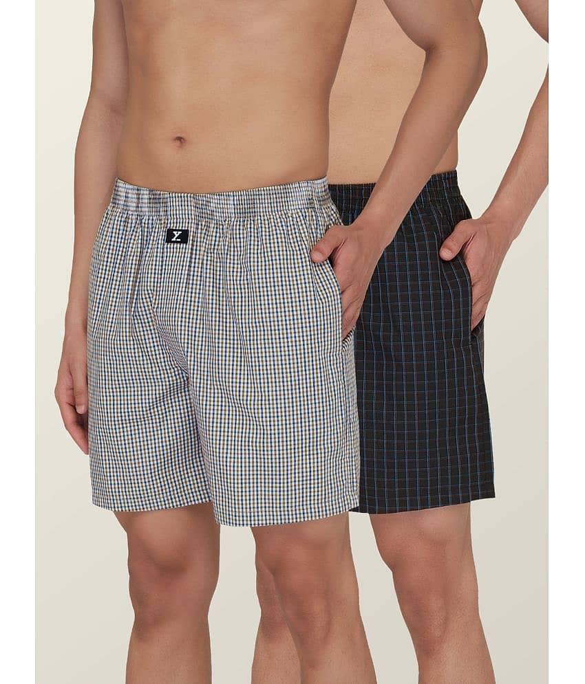 XYXX Pack of 2 Cotton Blend Boxers For Men's ( Multicolor )