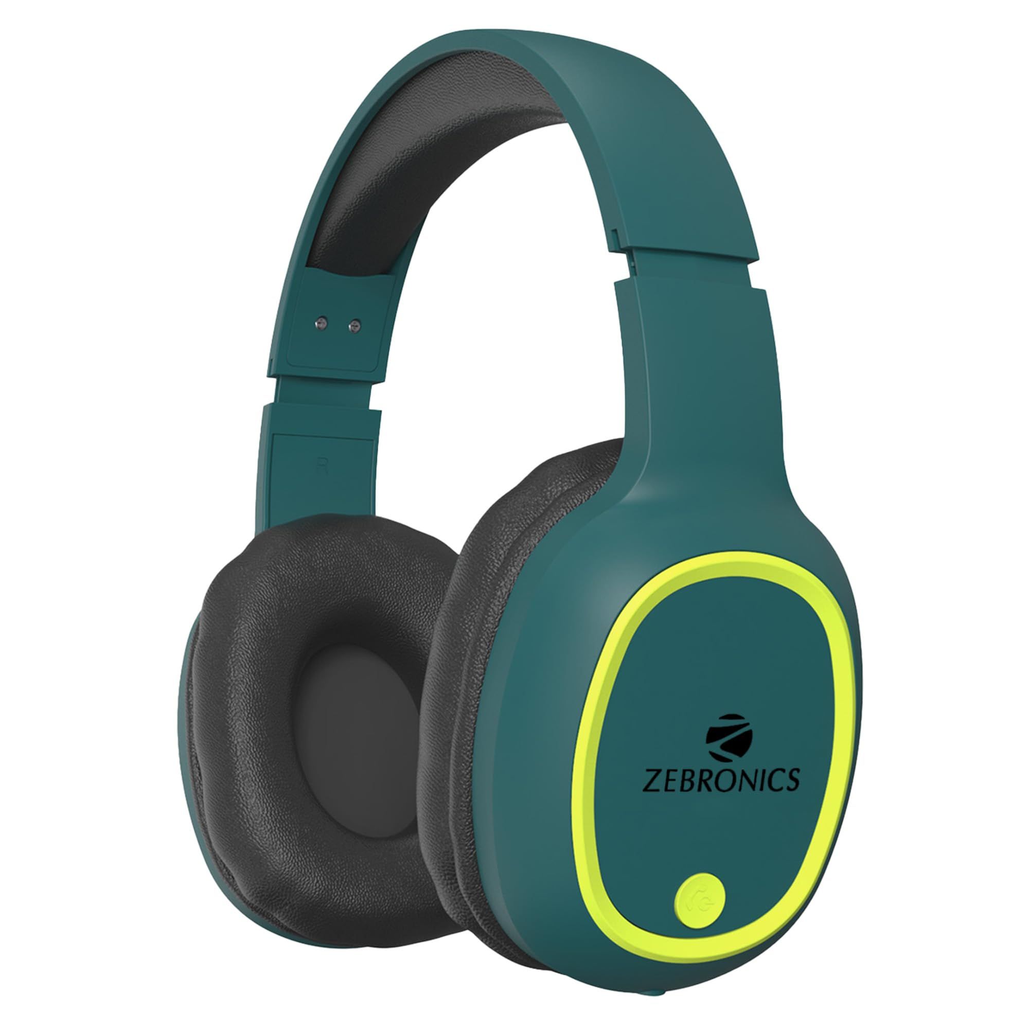 ZEBRONICS Thunder Bluetooth 5.3 Wireless Over Ear Headphones with 60H Backup, Gaming Mode, Dual Pairing, Enc, Aux, Micro Sd, Voice Assistant, Comfortable Earcups, Call Function (Teal Green) ZEBRONICS Thunder Bluetooth 5.3 Wireless Over Ear Headphones wit