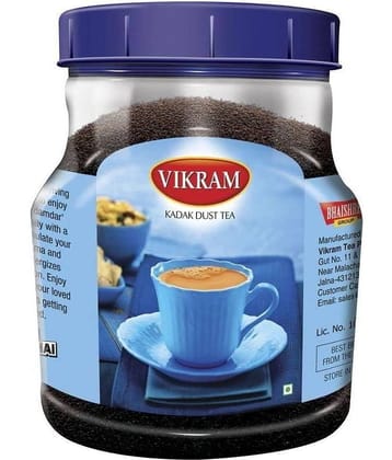 Vikram Kadak Dust Tea, Kadak Taste & Damdaar Strength, Aromatic & Rich Tea Powder - 1kg Jar