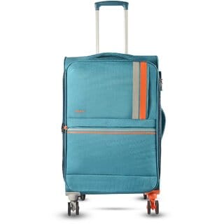Timus Sportive Premium Medium Soft Sided Polyester 360 Degree Wheeling System LuggageTSA Lock 8 Wheels Medium Check-in