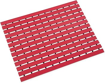 Eurotex Shower Mat Non Slip for Bathroom, Anti Skid Bathtub Mat (Plastic Stripped- Rubber Base, 46cm x 61cm)- Burgandy