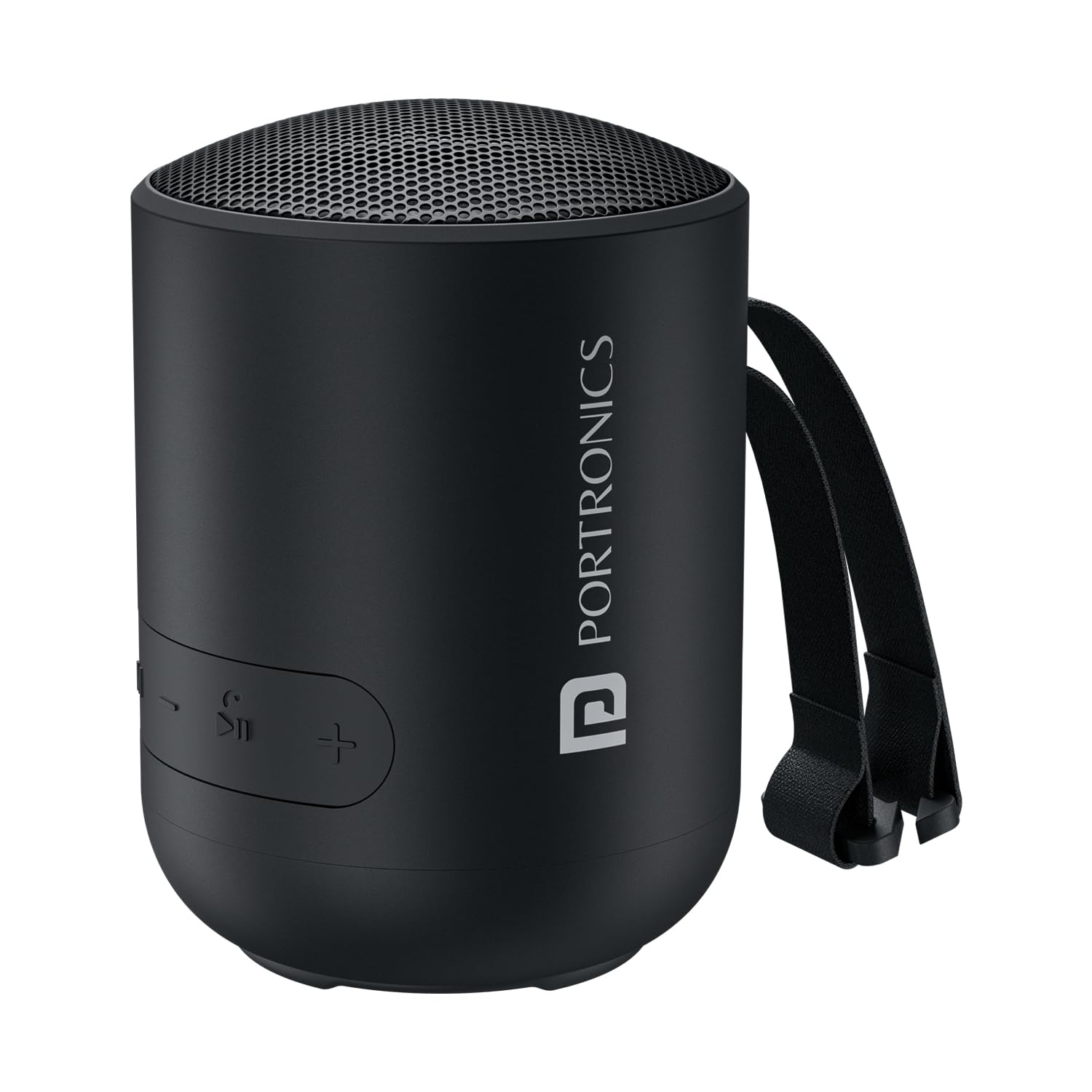 Portronics Soundpot 20W Wireless Bluetooth Portable Speaker with 360 degree immersive Sound, Upto 6 Hours Playtime, in Built Mic, TWS Mode, Easy Control, Strong Lanyard, Type C Fast Charging (Black)