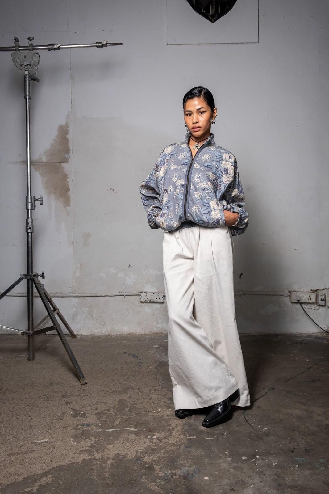 Floral Bomber Jacket-XS