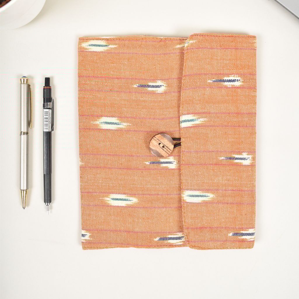 "Munshi" Orange Ikat handmade paper diary and cover