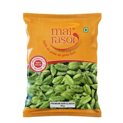 Mai Rasoi Premium Green Elaichi Cardamom - Big Bold Pouch