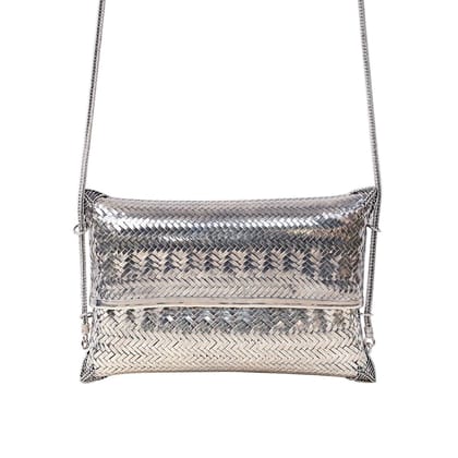 Extravagant Radiant Silver Clutch