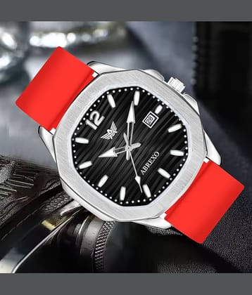 Abrexo Red Silicon Analog Men's Watch