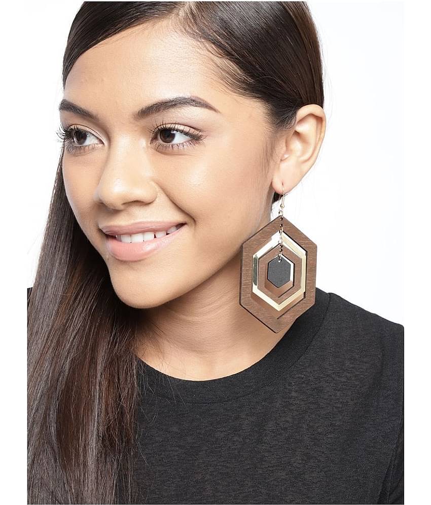 Prita Multilayer Wooden Earrings For Girls/Women