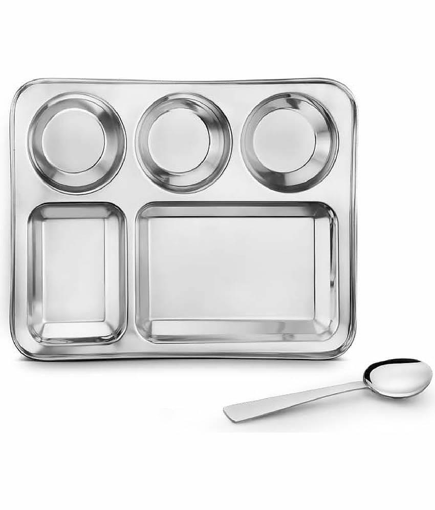 Classic Essentials 1 Pcs Stainless Steel Silver Partition Plate