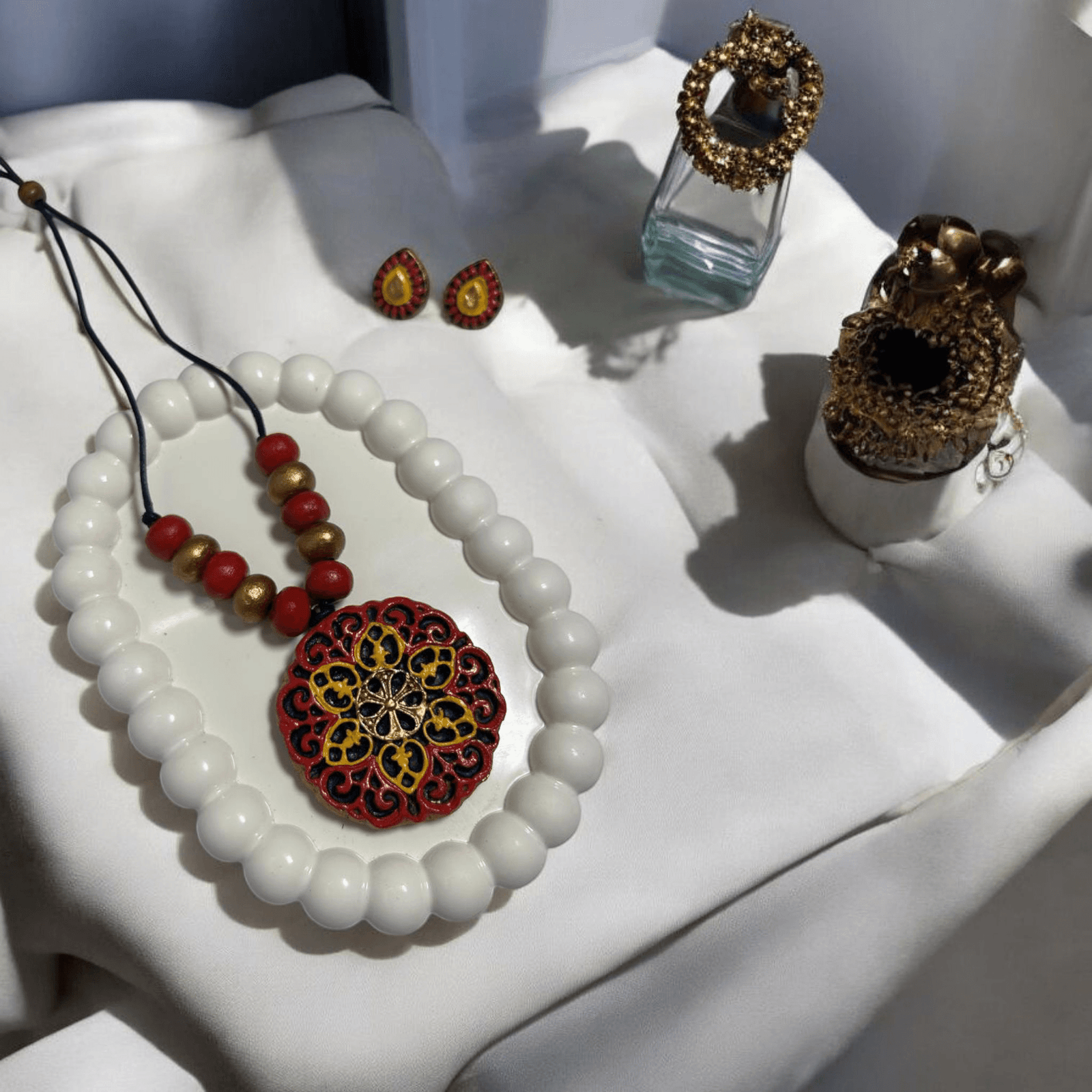 Ornate Mandala Pendant Set