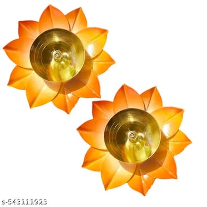 Decorative 4-Inch Lotus Deepak | Festival & Gift Item Pack of 2