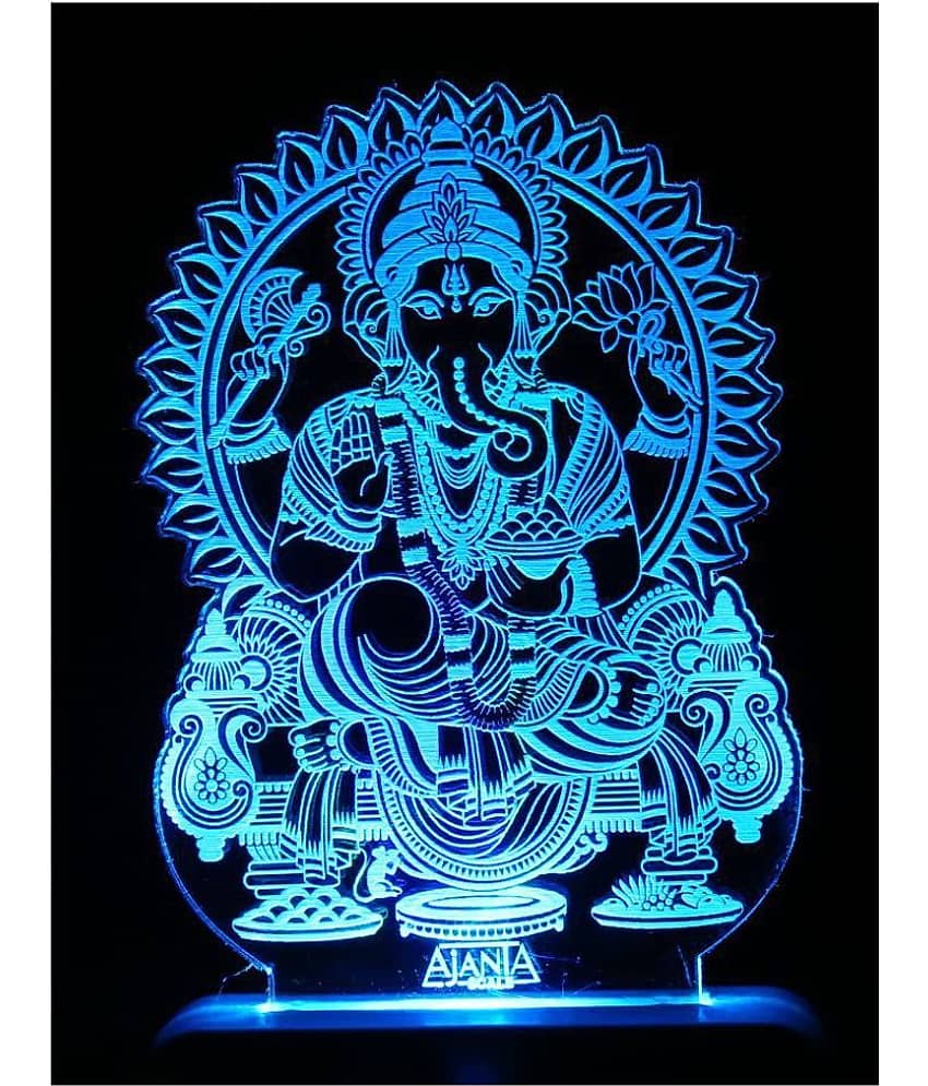 SUPER AJANTA 2027 Lord Ganesh Vighnharta 3D Night Lamp Multi - Pack of 1