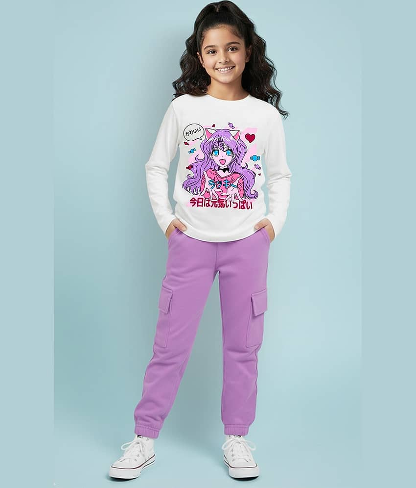 Trampoline Pack of 1 Girls Cotton Blend T-shirt & Cargos ( Multicolor )