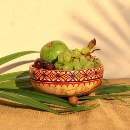 Handpainted Pattachitra Wooden Multi Utility Bowl Handpainted Pattachitra Wooden Multi Utility Bowl