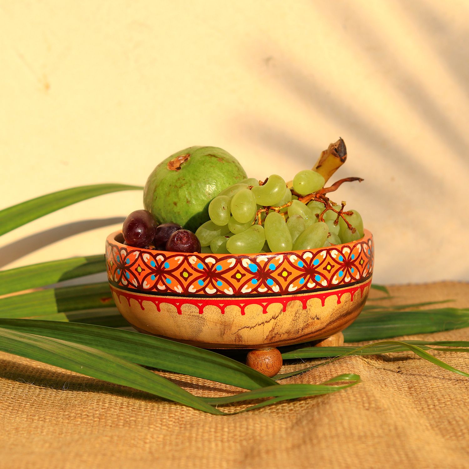 Handpainted Pattachitra Wooden Multi Utility Bowl