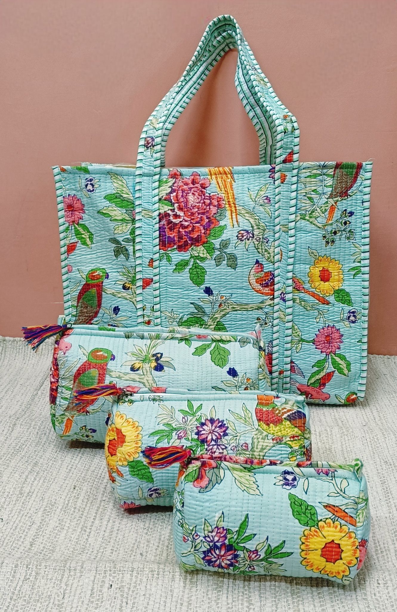 Tote Bag with set of 3 Pouches