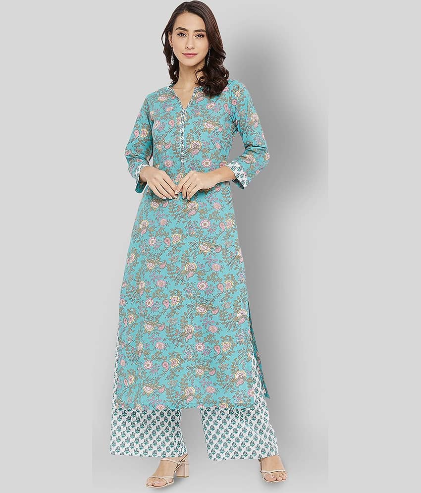 Tissu - Green Straight Cotton Women's Stitched Salwar Suit ( Pack of 1 )