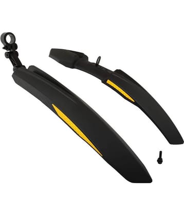 Dark Horse Bicycle Atom Mudguard with Reflective Tape, Black-Yellow
