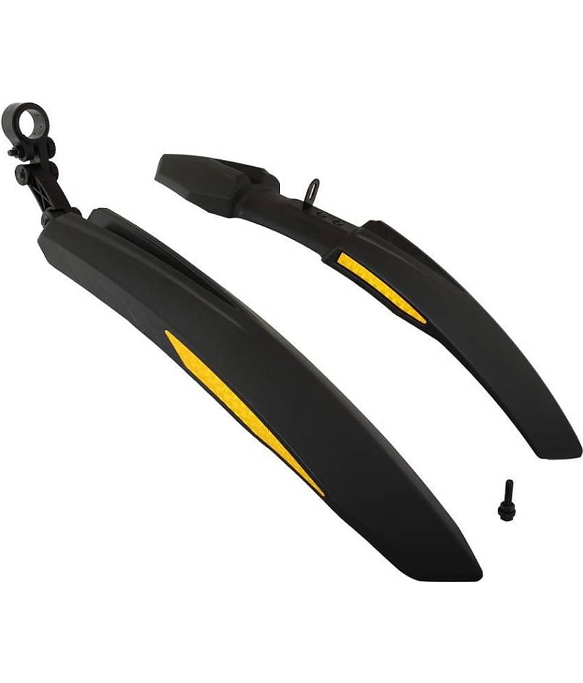 Dark Horse Bicycle Atom Mudguard with Reflective Tape, Black-Yellow