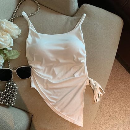 Cappuccino built in bra top-White / XS
