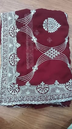 Elegant Diamond Stone Embellished Saree