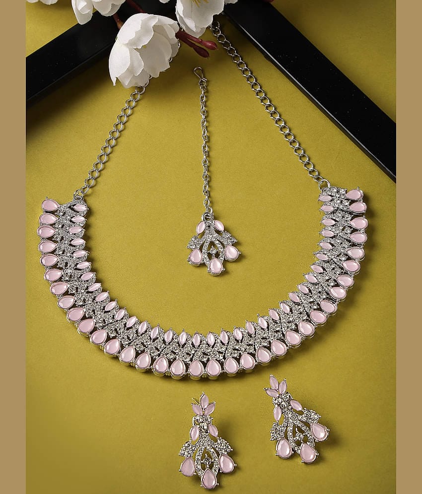 Sukkhi Pink Alloy Necklace Set ( Pack of 1 )
