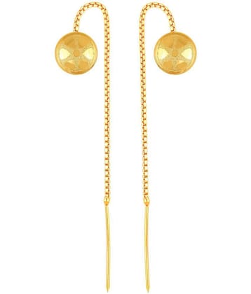 VIVASTRI Golden Threader Earrings ( Pack of 1 ) - Golden