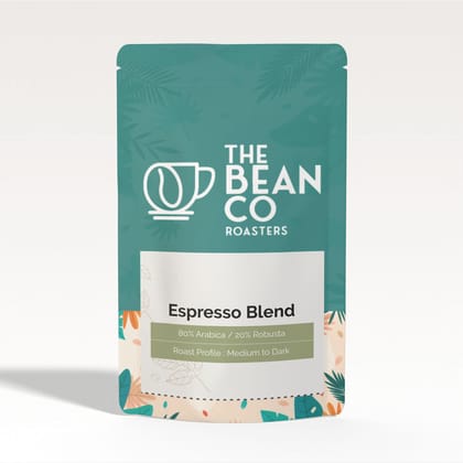 THE BEAN CO Espresso Blend | Medium To Dark Roast | 80% Arabica & 20% Robusta | Roasted Coffee Ground (Pour Over/Drip, 250 g)