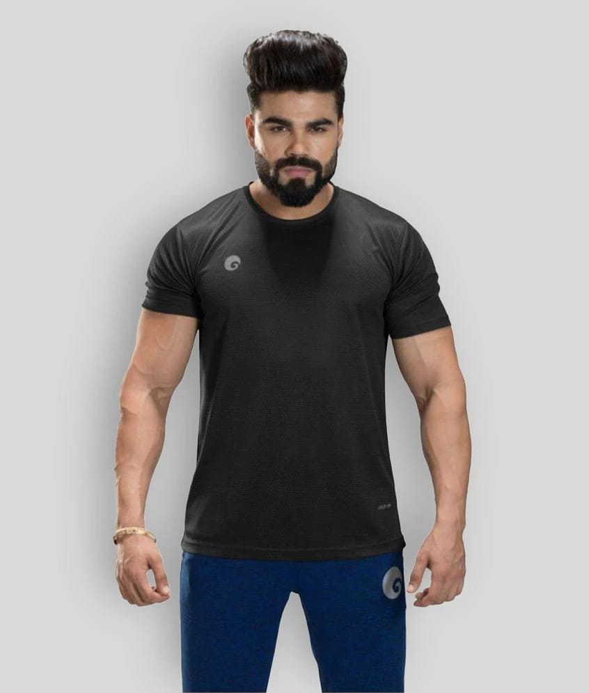 Omtex - Black Polyester Regular Fit Mens Sports T-Shirt ( Pack of 1 ) - M