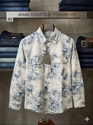 Guess Abstract Print Button-Up Shirt