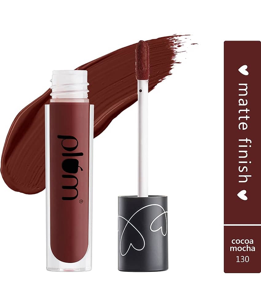Plum Matte In Heaven Liquid Lipstick | Non-Drying | Smudge-Proof | 100% Vegan & Cruelty Free | Cocoa Mocha - 130