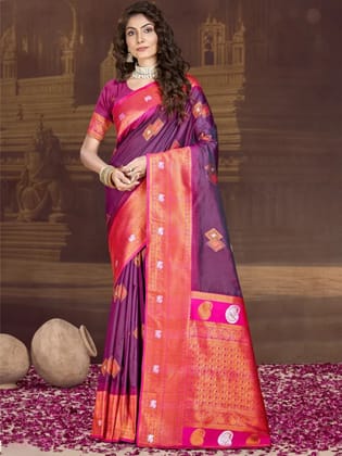Wine Silk Saree