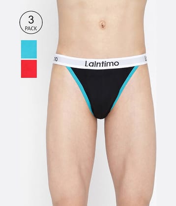 La Intimo Pack of 3 Cotton Briefs For Men's ( Multicolor )