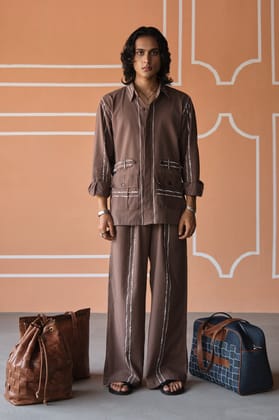 SAHEB SHIRT SET- DODDLE STRIPES-XS