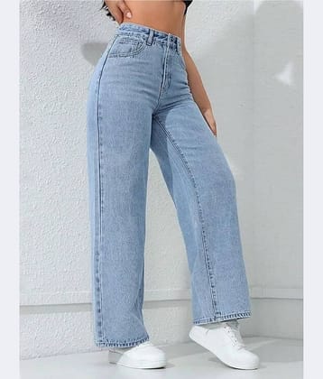 GF Women's Straight Fit High-Rise Jeans ( Ice Blue )