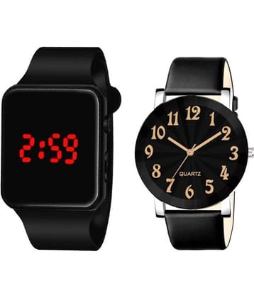 DECLASSE - Black Leather Analog Couple's Watch
